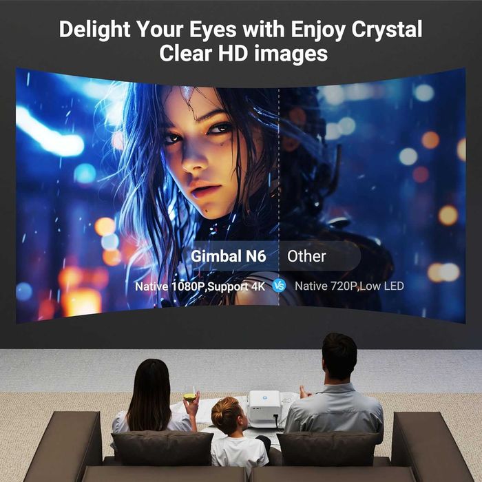 Xgody 4К интелигентен проектор, Регулируеми нива на яркост, Netflix