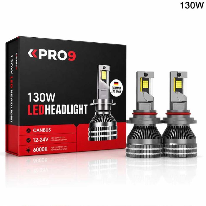 LED крушки HB3 130W 6000K 18000lm 12-24V 2 ГОДИНИ ГАРАНЦИЯ