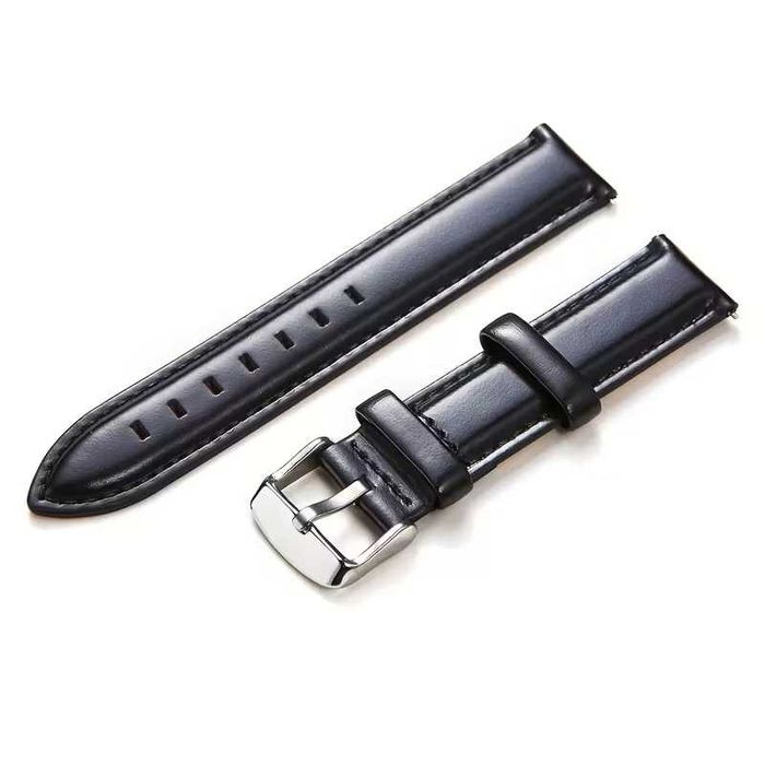 Кожена каишка за часовник – естествена кожа, черна, класически стил