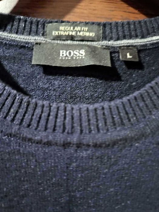 Pulover Hugo Boss Dama femeie lana merino L Bleumarin Dark