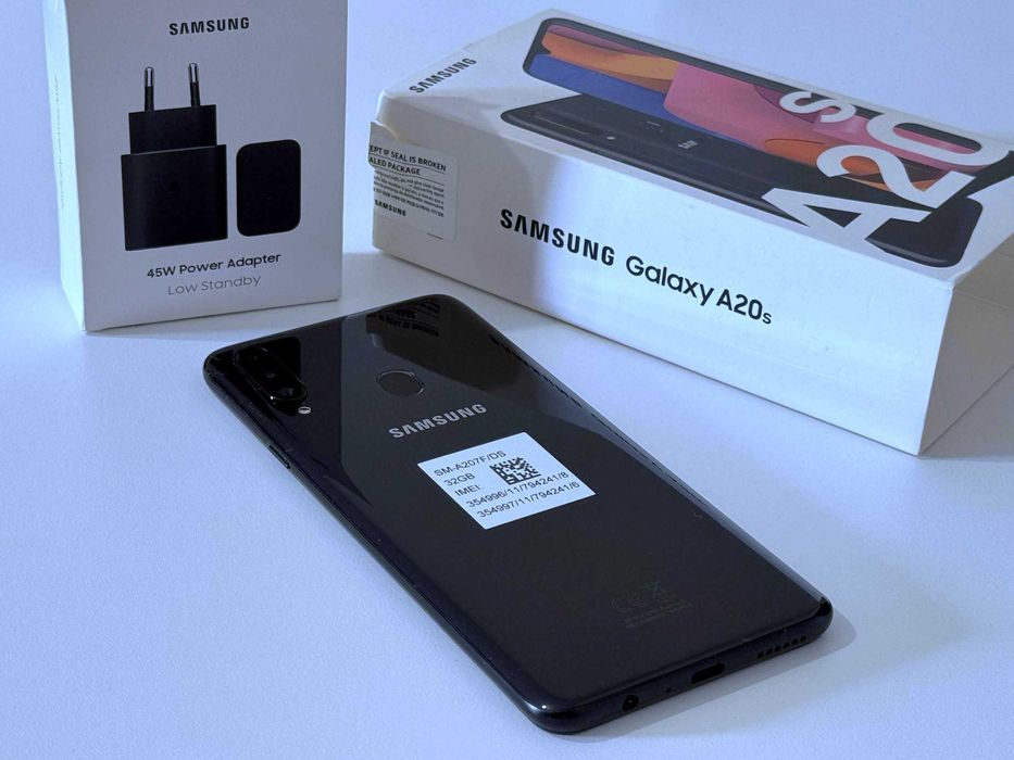 Бартер! НОВ! Samsung Galaxy A20S Black (Черен) + 45W Адаптер / зарядно