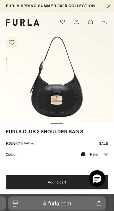 Оригинална кожена чанта Furla "Club 2 S"