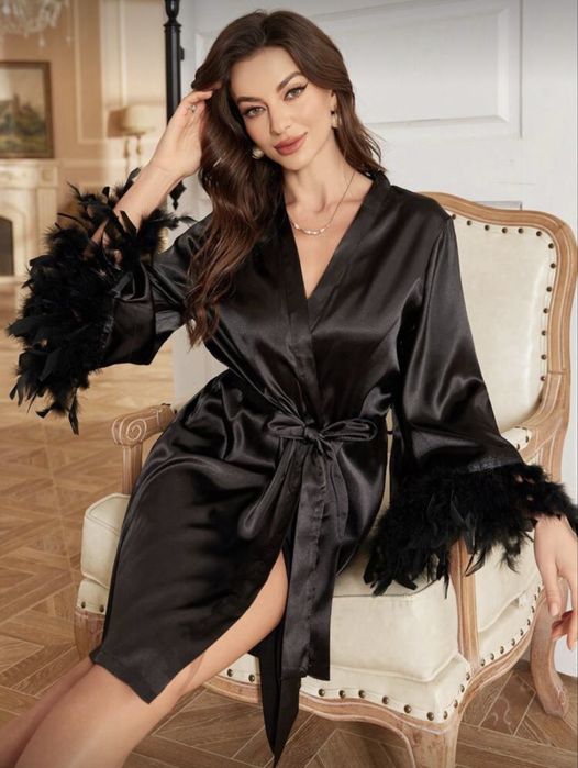 Луксозно дамско черно парео