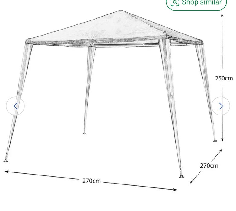 Cort Pavilion de grădină Argos Home 2,7m x 2,7m - Verde