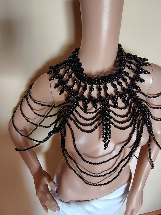 Colier mare elegant din mărgele pentru petreceri, nunți