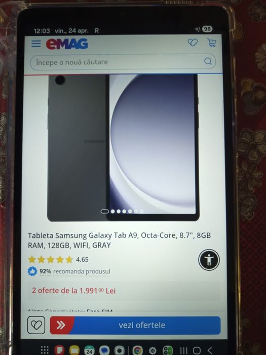 Tableta Samsung Galaxy Tab A9 ,8 GB RAM memorie,128GB nouă