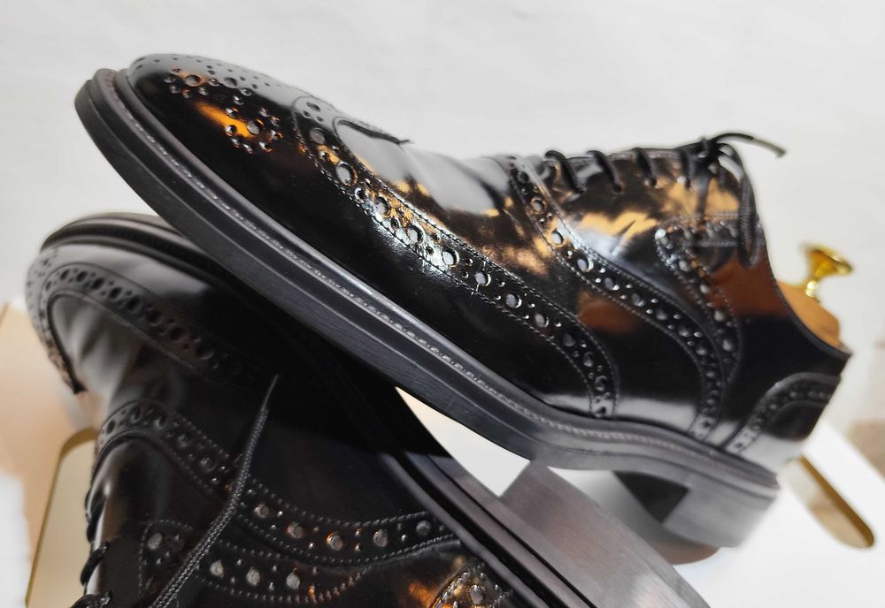 Pantofi oxford brogue41.5 42 lucrati manual Lavoratione Artigianale