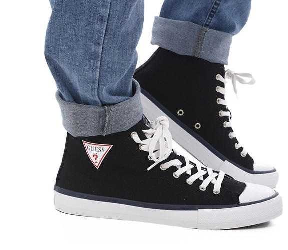 %ПРОМО% GUESS № 41-42-43 – Мъжки ежедневни обувки "BLACK LOGO" нови