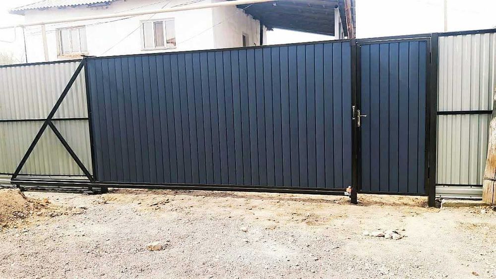 Откатные ворота из металлосайдинга любого размера от 4 дней
