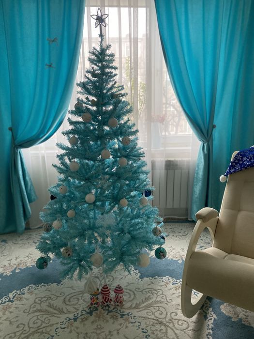 Шторы теневые голубого цвета