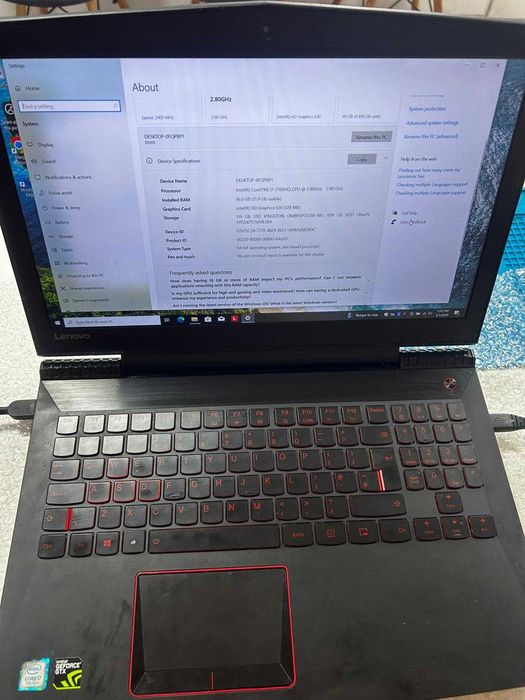 *** Oferta Laptop Gaming Lenovo Legion Y520 I7 /SSD/HDD/16 GB DDR4***