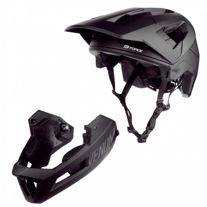 Casca Full Face integrala Force Venom Downhill cu protectie de barbie detasabila
