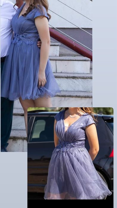 Rochie scurtă lila – elegantă & delicată
