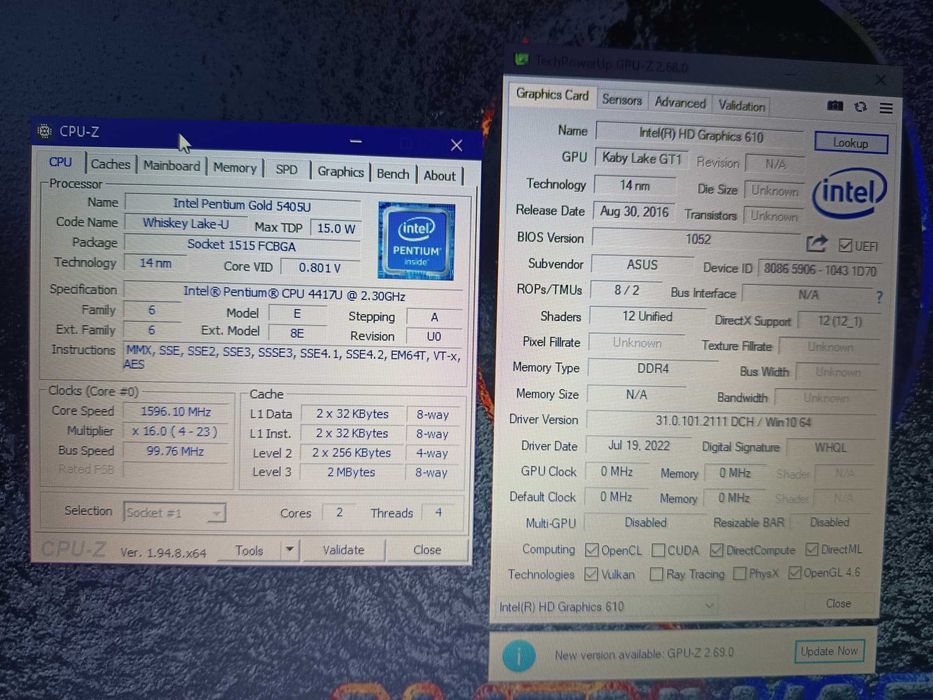 Laptop Asus Vivobook 17, cpu gen 7 Pentium 4417u / i3 7020u, 4gb ddr4, display mare 17,3 inch, baterie buna