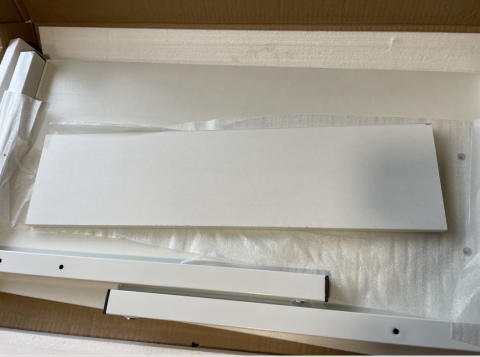 Birou mobil, portabil cu roti, inaltime reglabila,stabil,80x40cm, alb