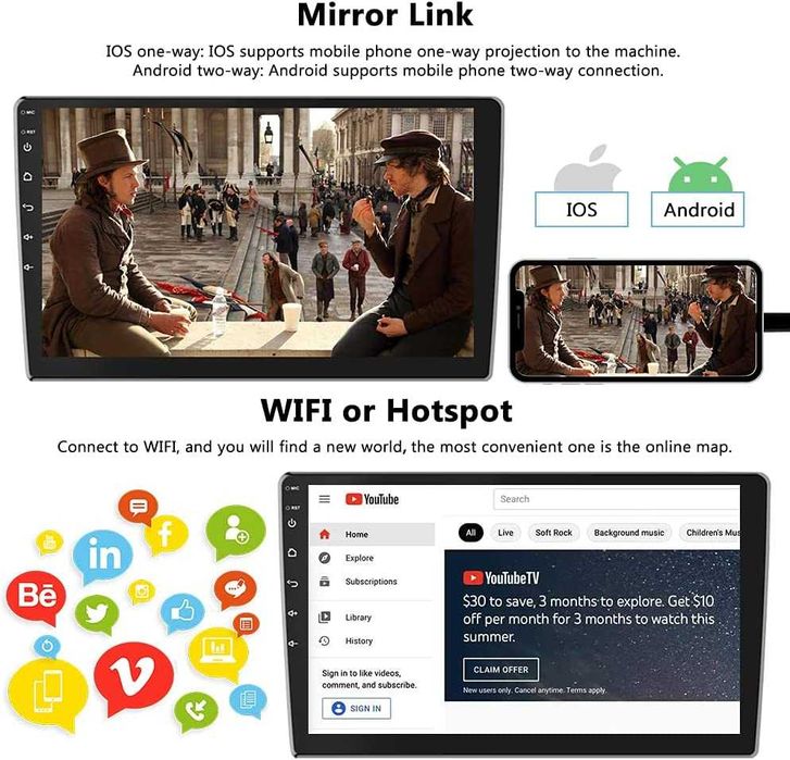 Мултимедия 7" Android 14 за Audi A4 S4 B6 B7 навигация CARPLAY RDS DSP