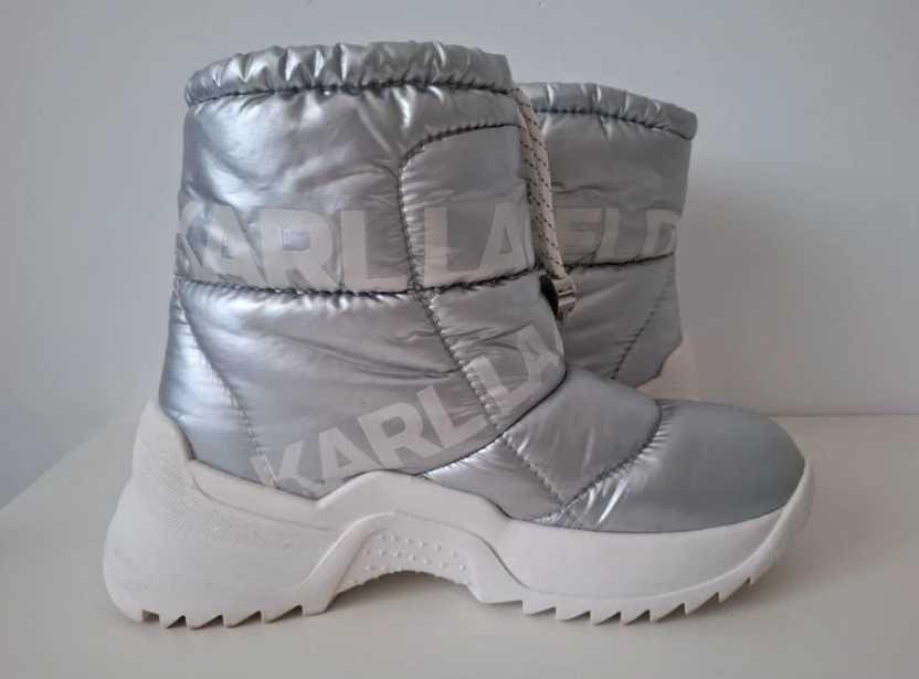 Vand cizme de zapada Karl Lagerfeld argintii, model KL61550, marime 37