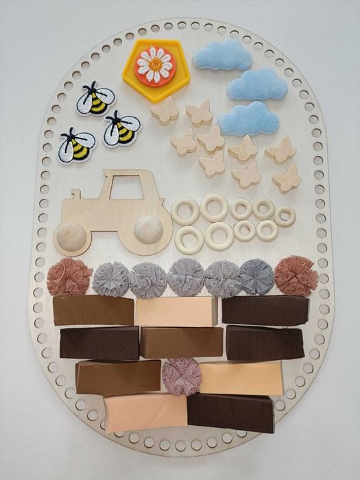 Covor senzorial/panou Montessori, handmade