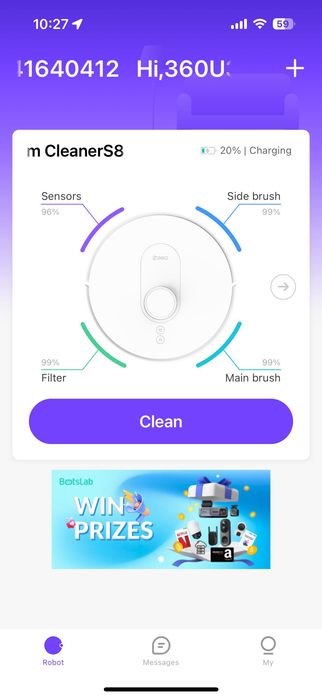 прахосмукачка робот 360 S8