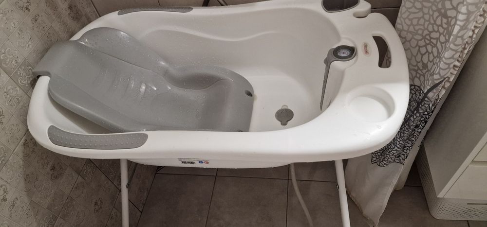 Вана с подложка и стойка Chipolino - Вела, сива, 87 см