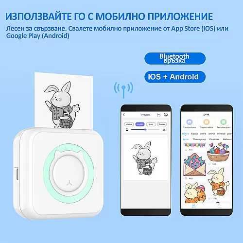 Преносим фотопринтер, използващ термичен печат