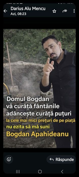 Curățire fantana zalau salaj dej gherla curățim adâncim dezinfectam