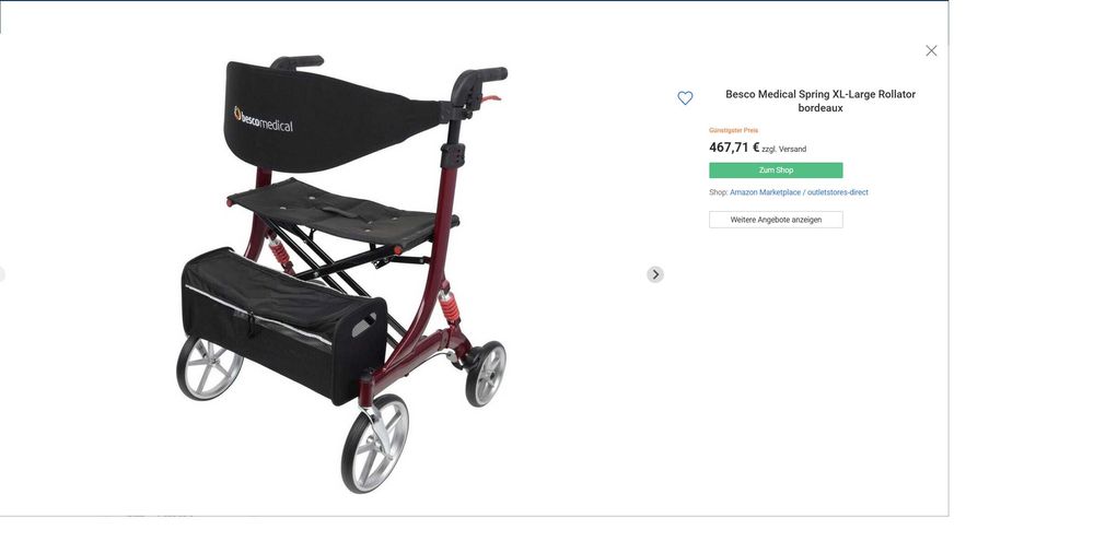 Cadru de mers cu roti, Besco medical rolator Indoor/Outdoor