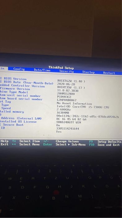 Lenovo X270 i5 gen 7