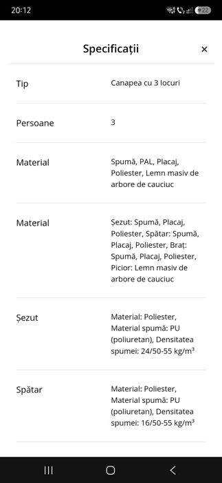 Canapea Egense 3 locuri neutilizata!