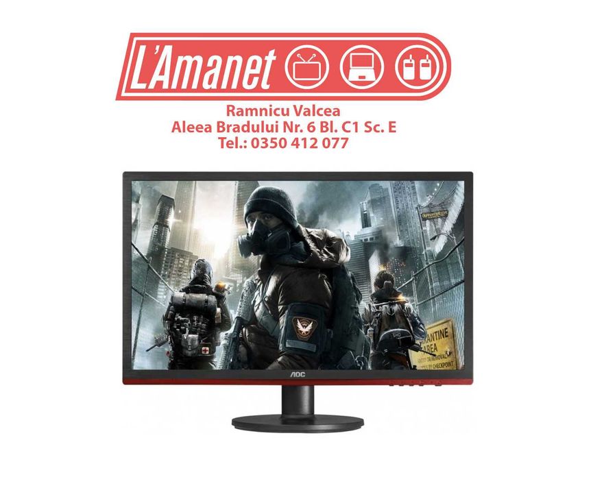 Monitor Gaming LED 24" FHD AOC G2460VQ6 1ms 75Hz HDMI DP VGA