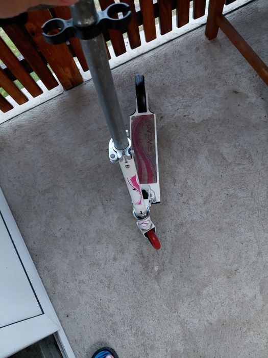 Тротинетка Spartan, За момиче, Сгъваема, ABEC 7, 125 мм, до 80 кг, Бял