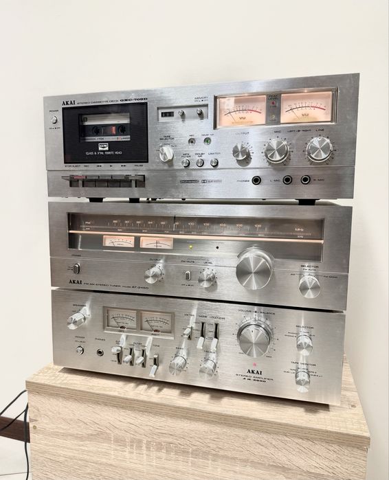 Ретро аудио сет AKAI - усилвател, тунер и дек - Made in Japan