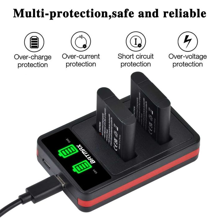 Set 2 acumulatori DB-110 Li-90B Li92B + incarcator Ricoh / Olympus