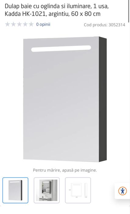 Dulap de baie cu oglinda iluminata led si incalzita