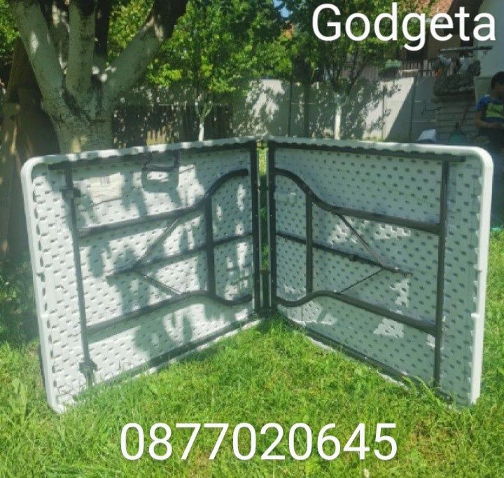 Маса за кетъринг и къмпинг 155/75 см. згъваема лесно преносимаа