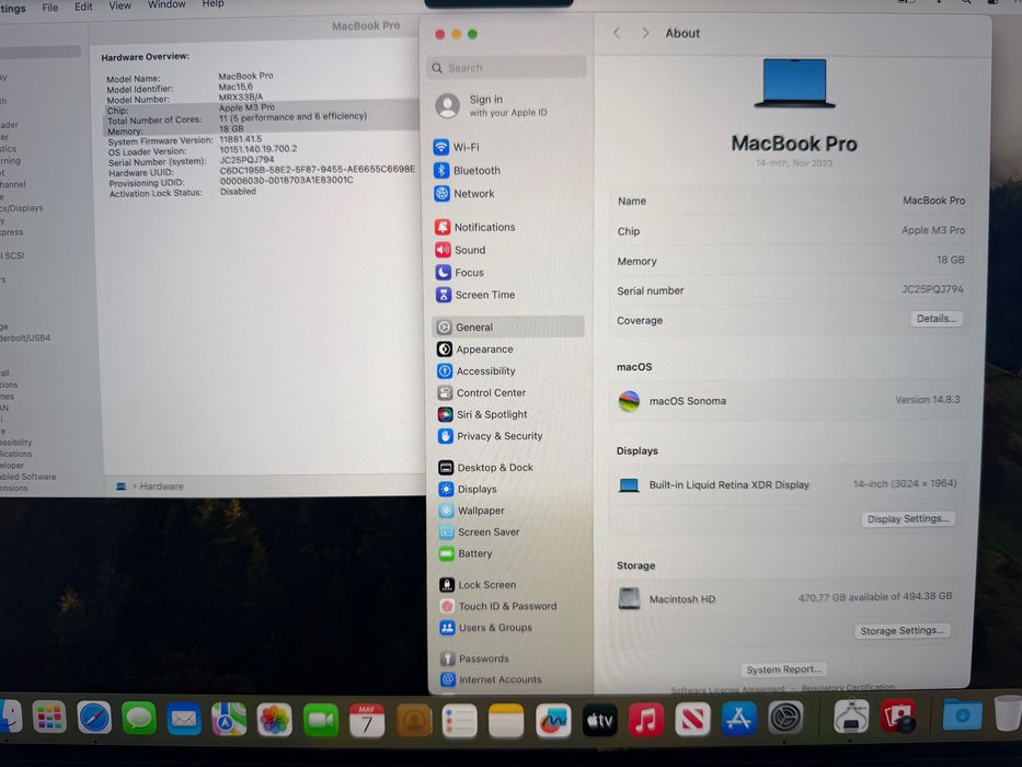 MacBook Pro 14" M3 PRO 11-CORE CPU/14-CORE GPU/18GB RAM/ 512GB SSD