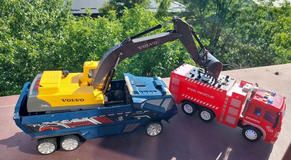 ‼️ 3 Jucarii MARI Excavator TRailer si Buldozer