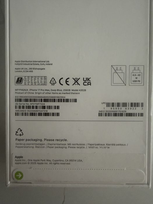 Iphone 17 Pro Max 256 gb