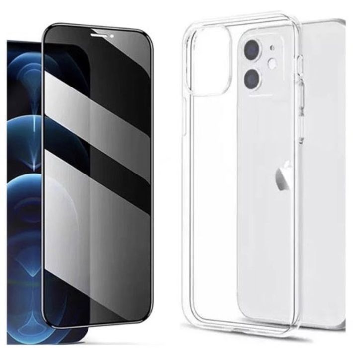 Husa Dust Case si Folie Sticla Privacy Iphone 13/14/15/ MINI PRO MAX