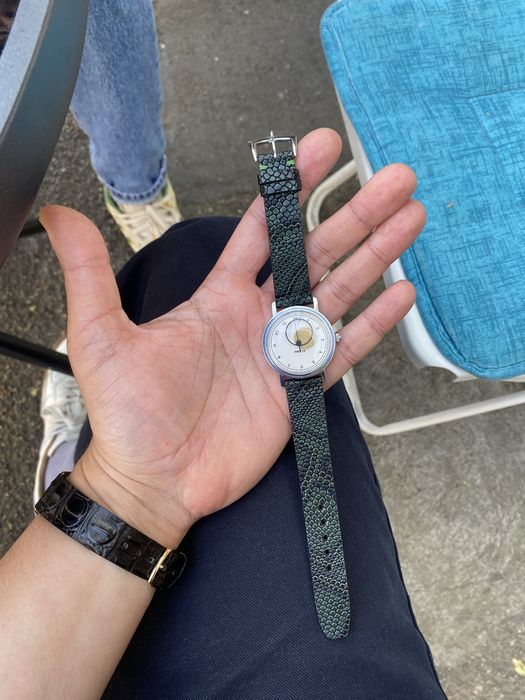 Curea ceas din piele cu presaj exotic 18 mm pentru Jaeger Le Coultre