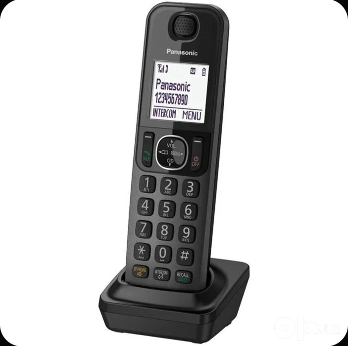 Panasonic DECT Radiotelefon, Monoxrom displey, qora