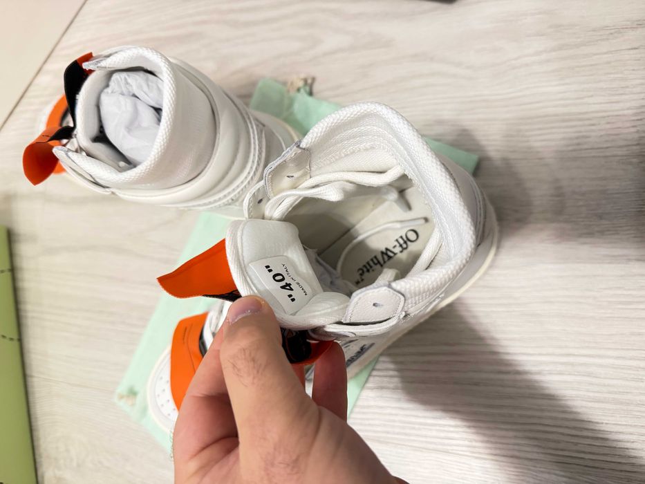 Adidasi OFF WHITE Court 3.0 - High White SNEAKERS Premium din Piele Full Box NOI