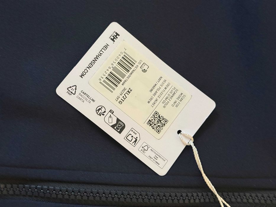 Helly Hansen Crew Fleece Jacket, Navy Blue, XXL - ново яке с етикетите