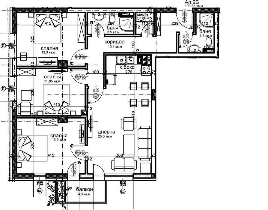 Предлагаме Ви четиристаен апартамент в Красна поляна 2