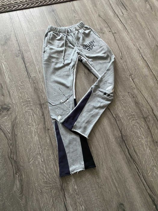 Gallery Dept Grey Flared Joggers Sweatpants Black Paint