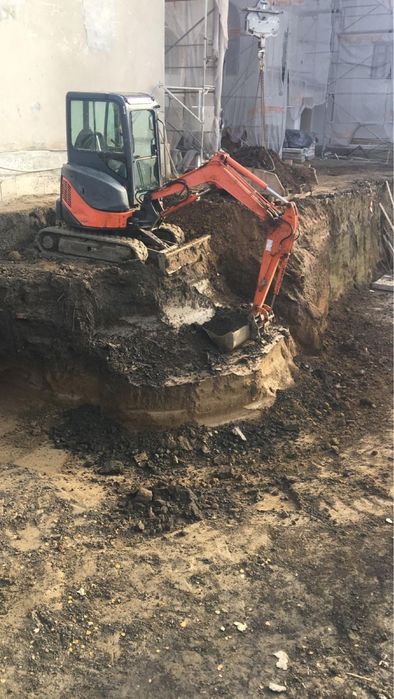 Picon spart beton, săpat sant,canalizare,gard,excavator,camion