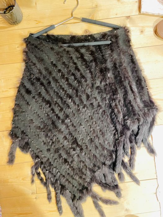 Blana naturala maro poncho