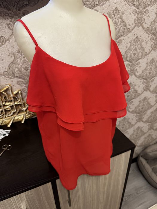 Турецкий алый топ из шифона