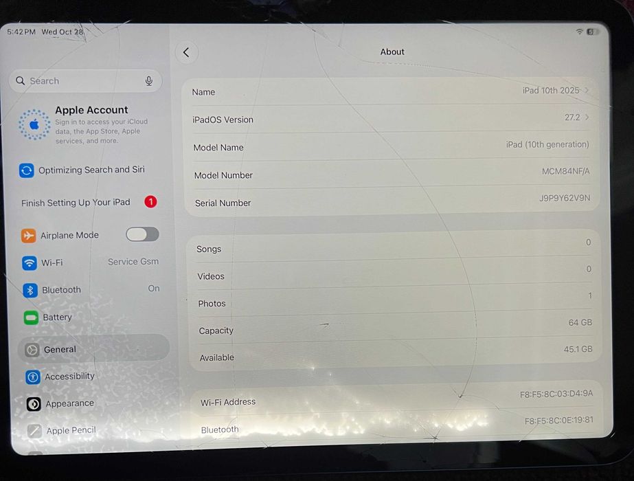 iPad 10 th 2024 /64/ pentru piese
