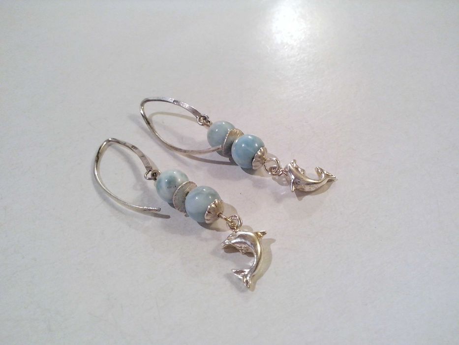 cercei argint si larimar,pietre semipretioase naturale